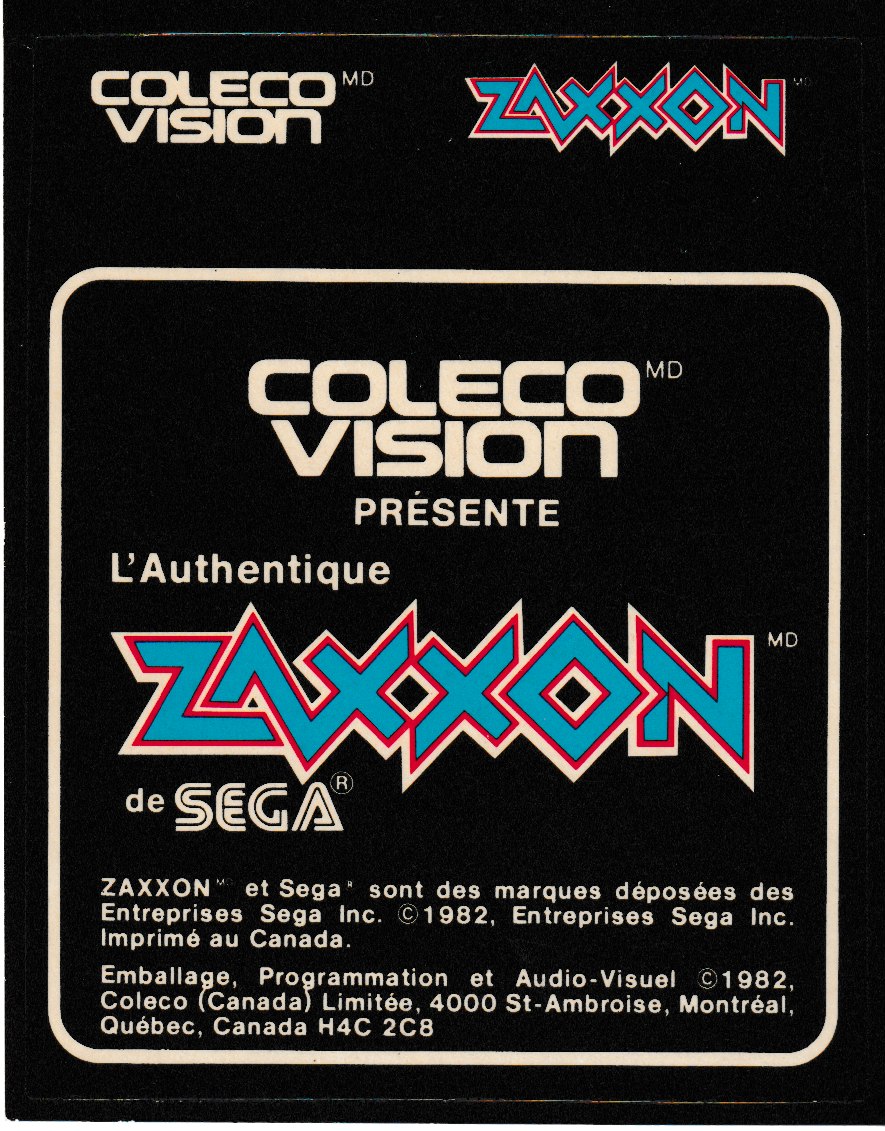 Zaxxon Can Label