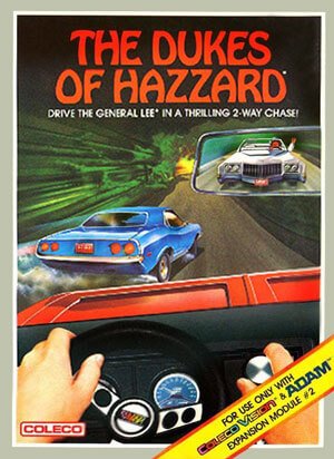 Dukes of Hazzard racing game cartridge with driving controller compatibility
