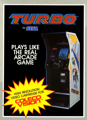 Turbo racing game cartridge compatible with driving controller