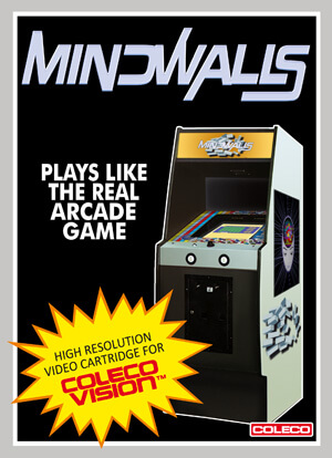 Mind Walls game cartridge featuring Roller Controller support for trackball navigation