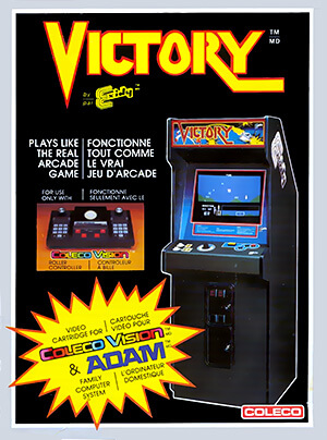 Victory game cartridge supporting Roller Controller trackball for precise movement control