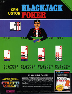 Blackjack Poker ColecoVision Game Poster