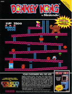 Donkey Kong ColecoVision Official Game Poster