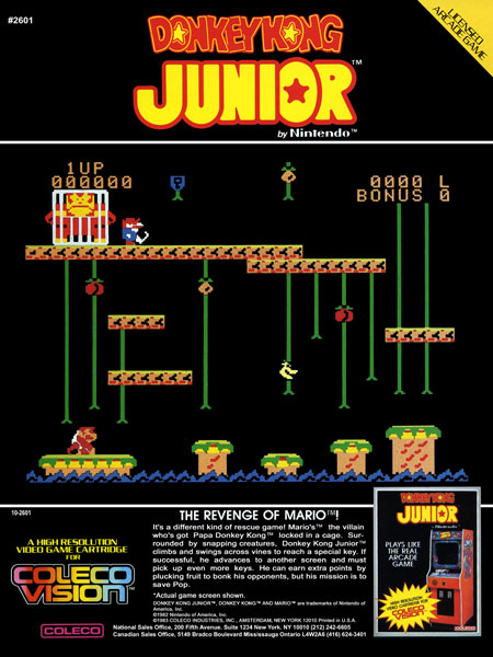 Donkey Kong Jr ColecoVision Game Poster