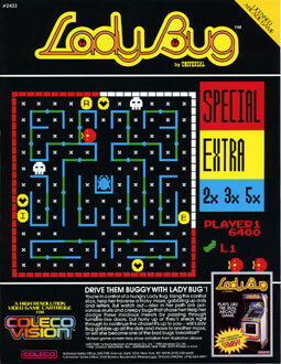 Lady Bug ColecoVision Game Poster