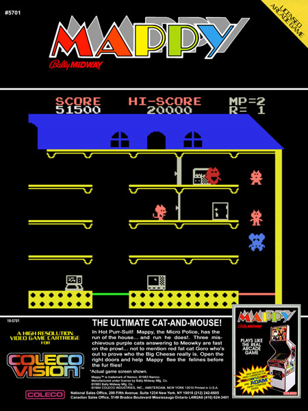 Mappy ColecoVision Game Poster