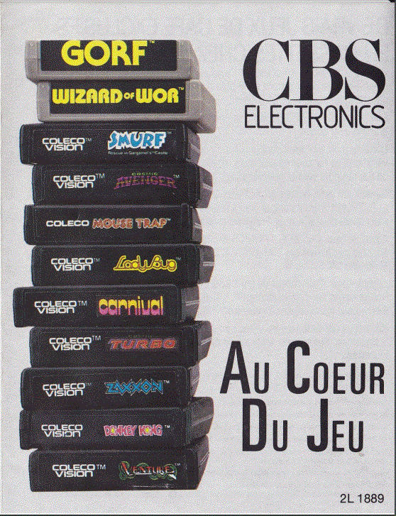 CBS Electronics Au Coeur Du Jeu 1984 France - French gaming catalog