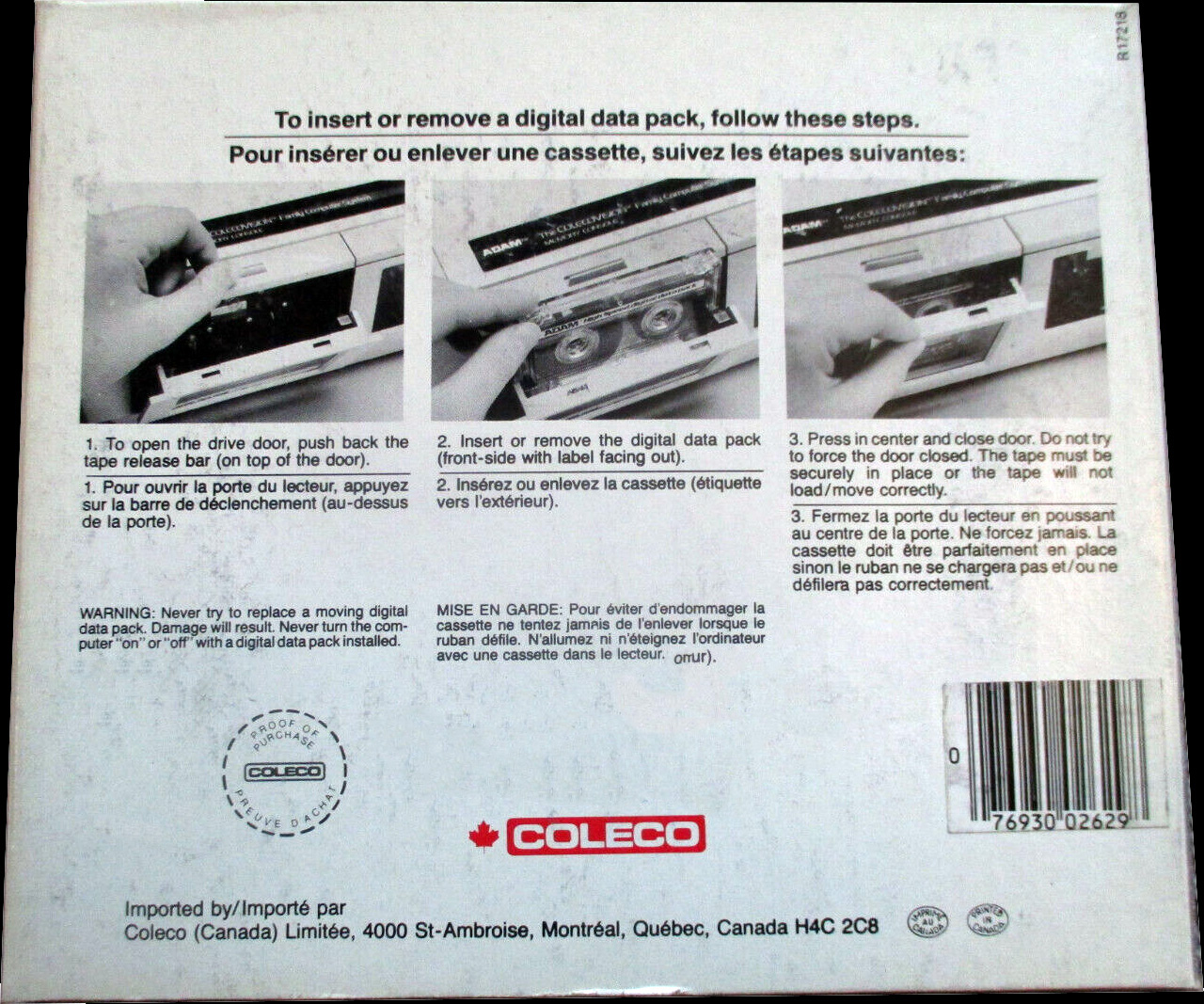 Donkey Jong Jr - Supergame Canada Back