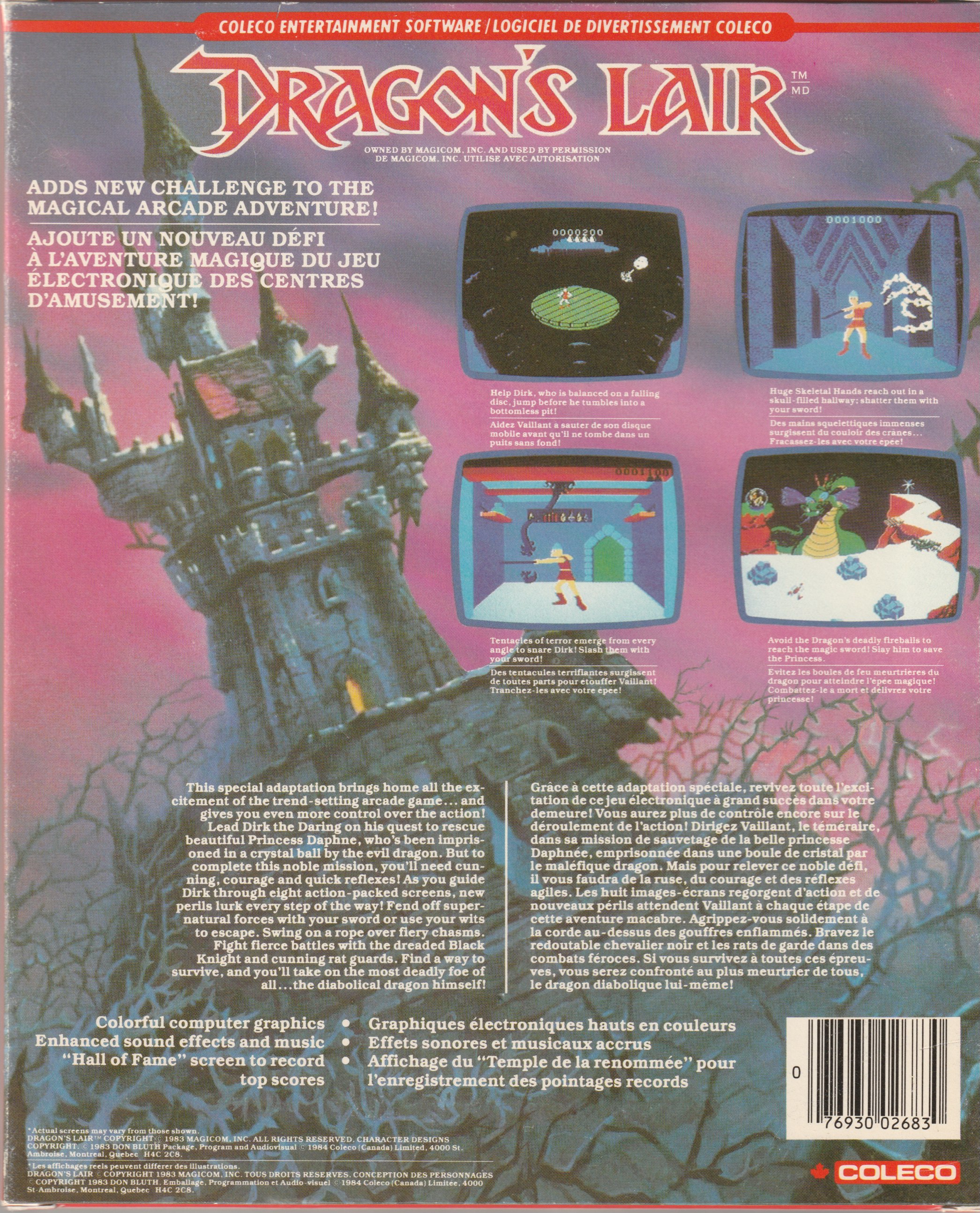 Dragons Lair Canada Back