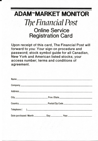 Market Monitor Manual