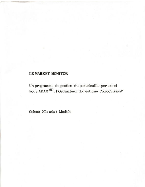 Market Monitor Manual