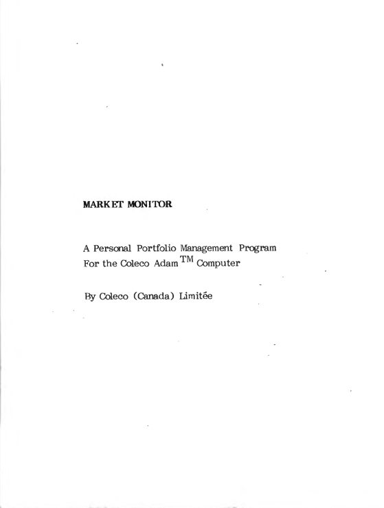 Market Monitor Manual