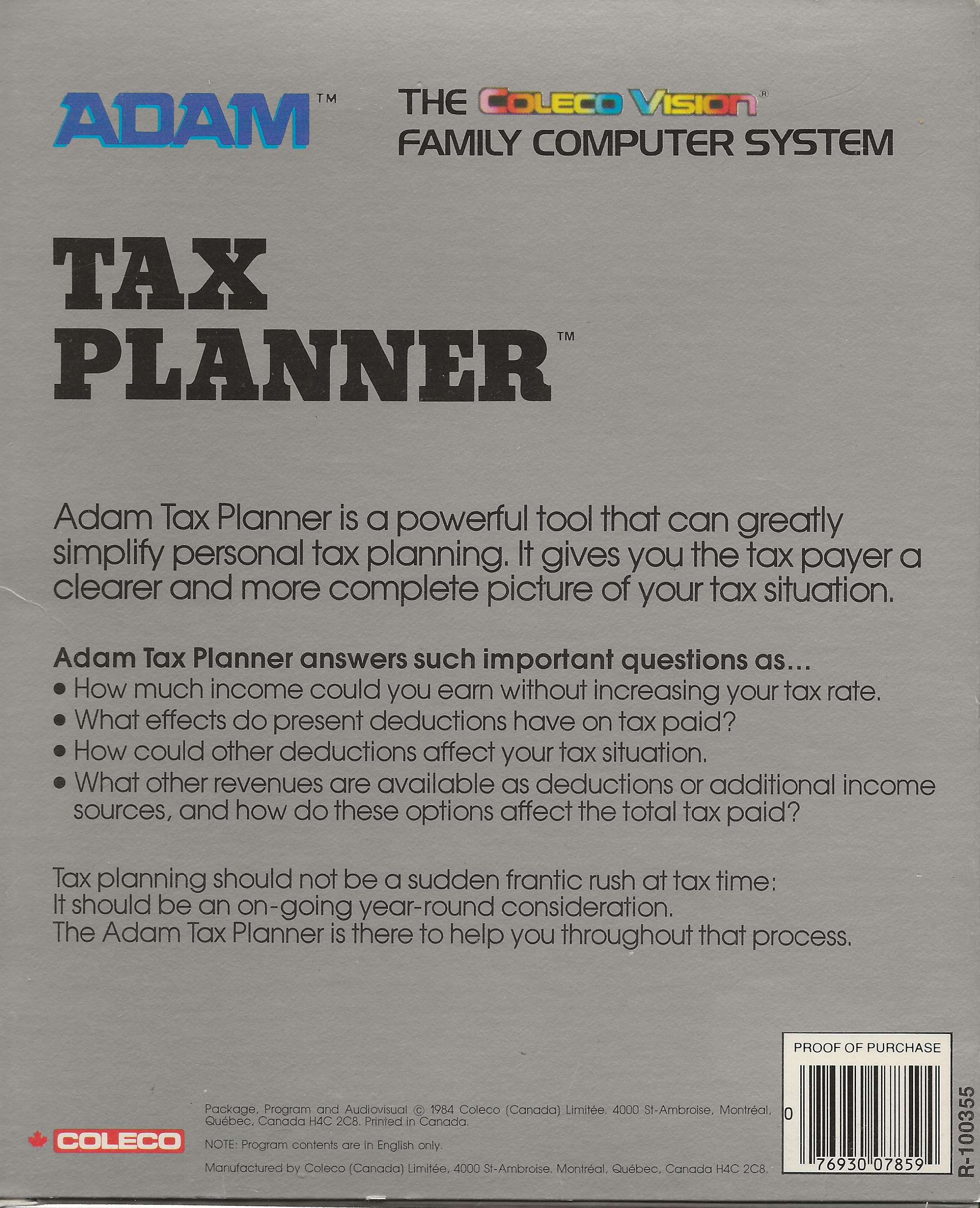 Tax Planner Package