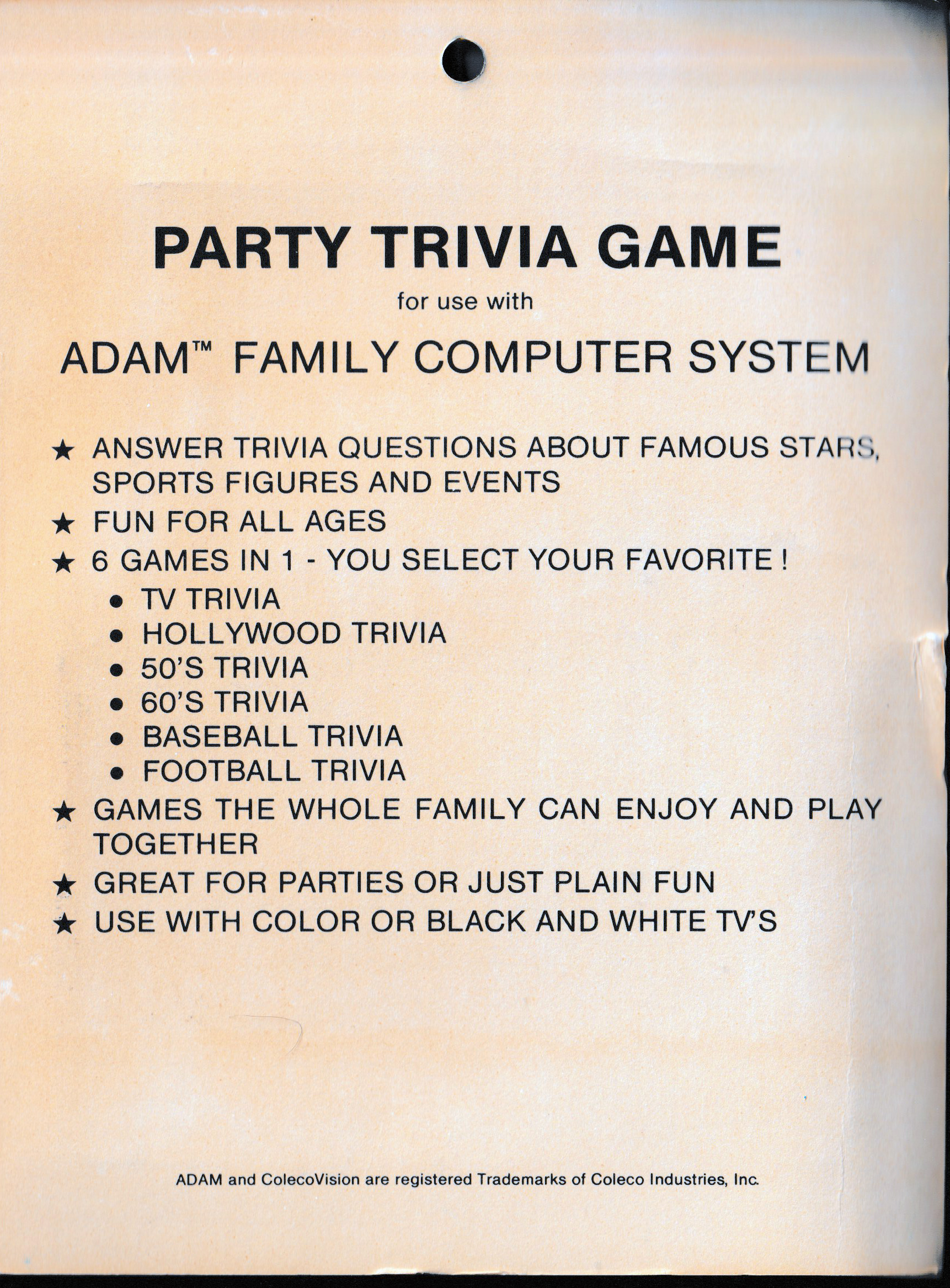 PARTY TRIVIA Package