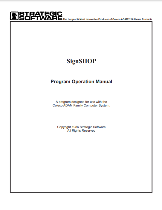 SignSHOP Manual
